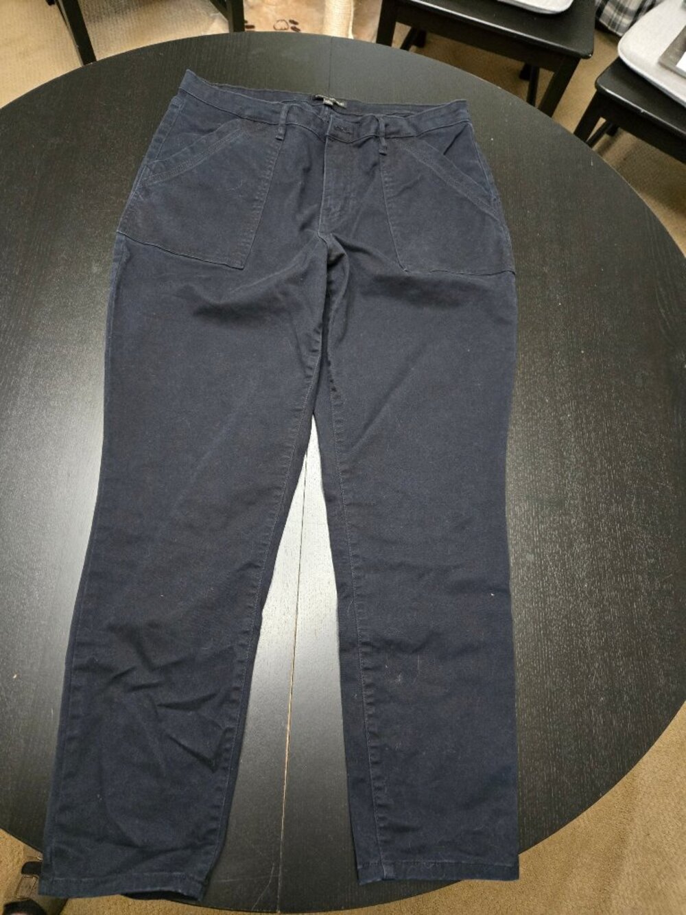 Banana Republic Women’s Navy Stretch Straight Leg Patch Pocket Pants Size 14